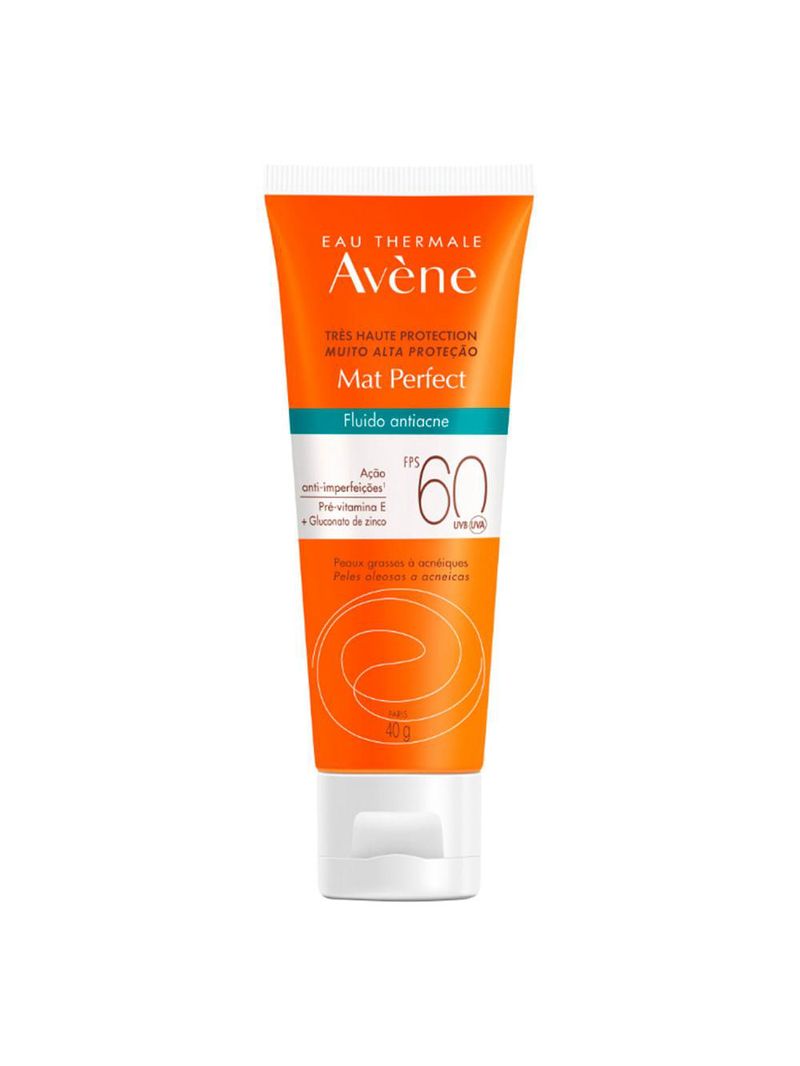 Protetor solar avène - mat perfect fluido antiacne fps 60