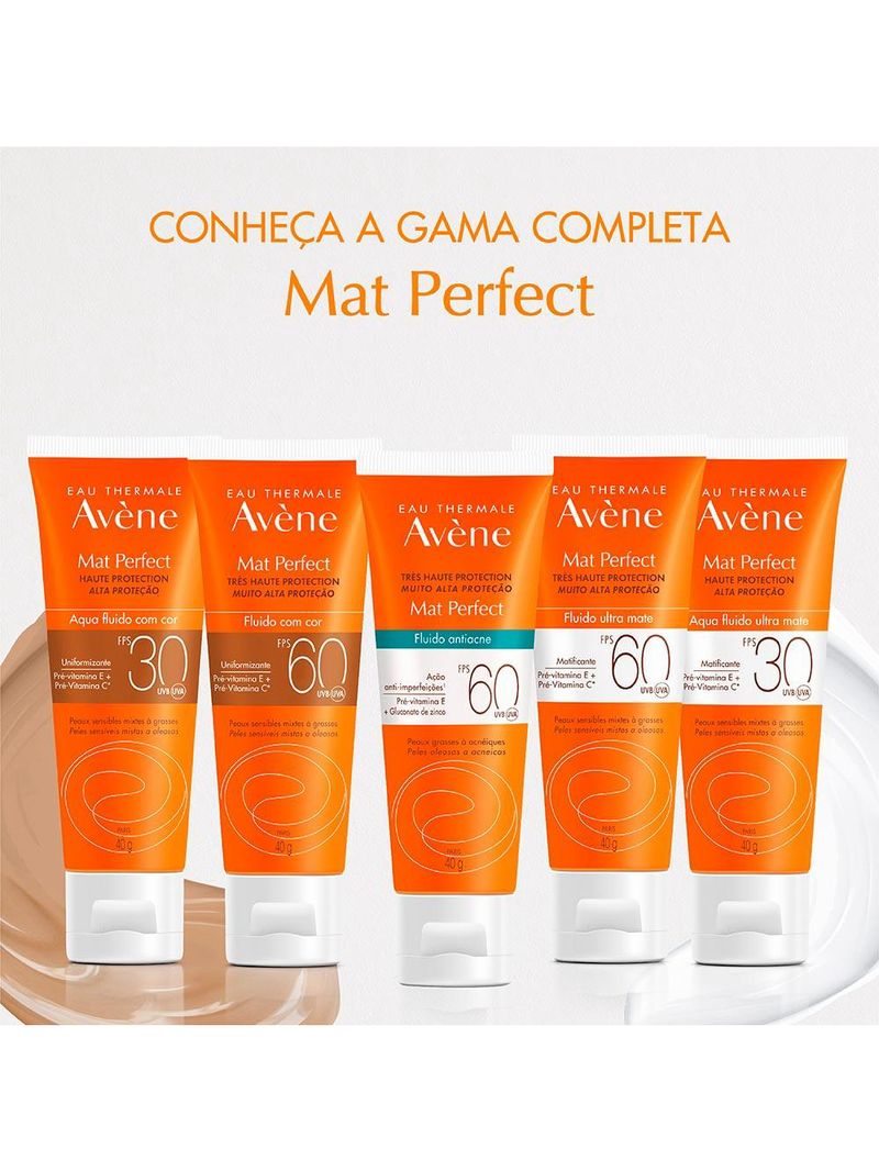 Protetor solar avène - mat perfect fluido antiacne fps 60
