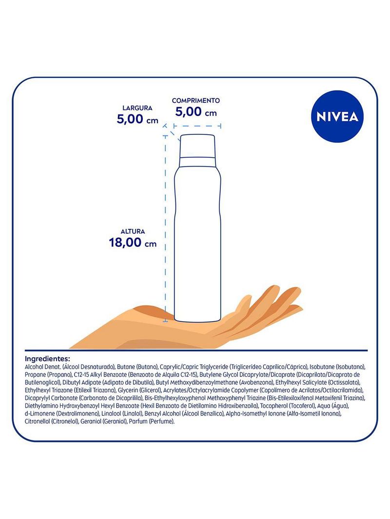 Nivea sun protetor solar spray protect & toque seco fps30