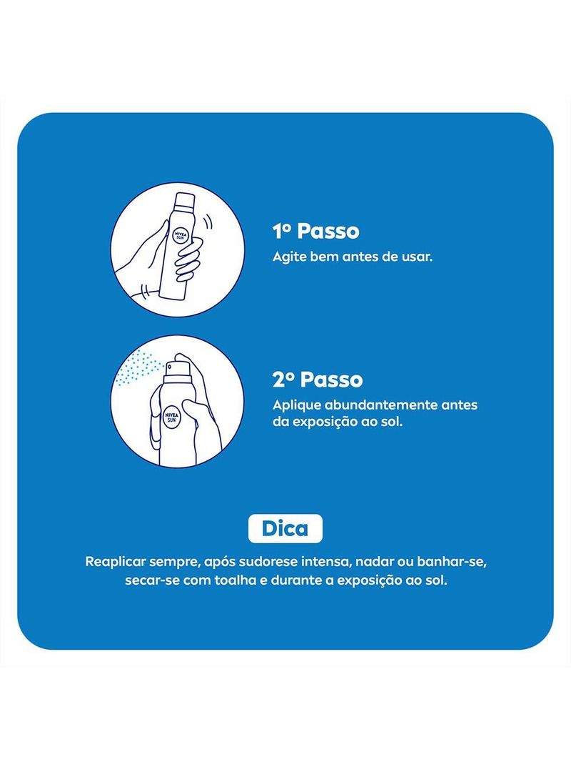 Nivea sun protetor solar spray protect & toque seco fps 50