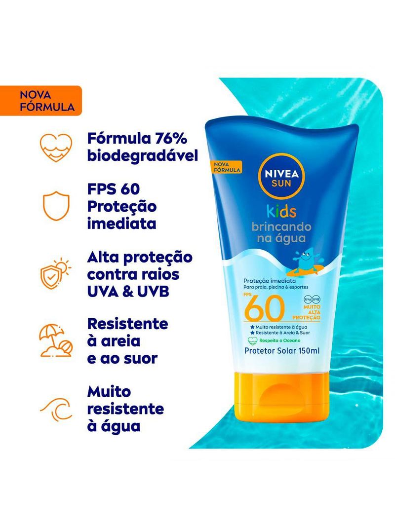 Nivea sun protetor solar kids brincando na Água fps 60