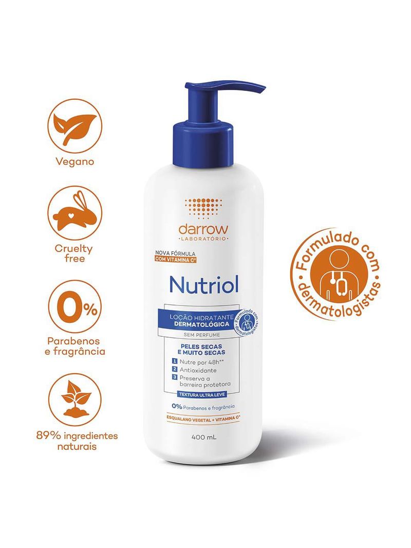 Loção hidratante darrow nutriol - sem perfume