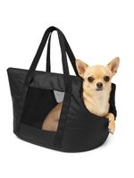 Bolsa Mochila Pet Cachorro Preta Gato Dobravel Viagem Passeio Carro Sacola Alca Ombro