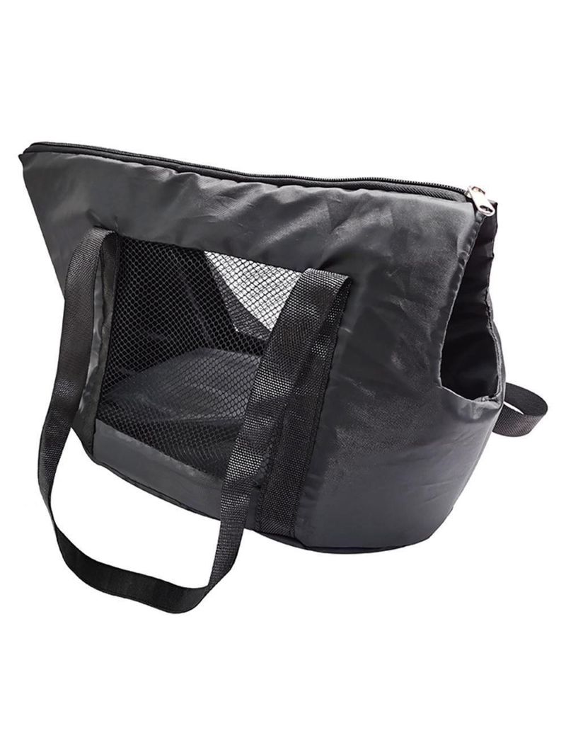 Bolsa Mochila Pet Cachorro Preta Gato Dobravel Viagem Passeio Carro Sacola Alca Ombro