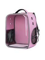 Bolsa Mochila Visor Transparente Pet Estilo Astronauta Cao Gato Viagem Ventilada Portatil Rosa
