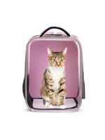 Bolsa Mochila Visor Transparente Pet Estilo Astronauta Cao Gato Viagem Ventilada Portatil Rosa