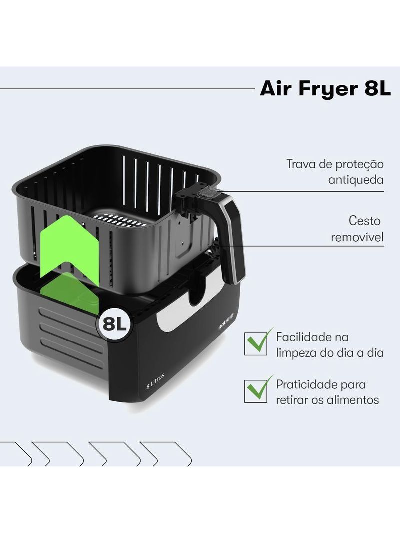 Fritadeira Air Fryer Itatiaia 8L 127V