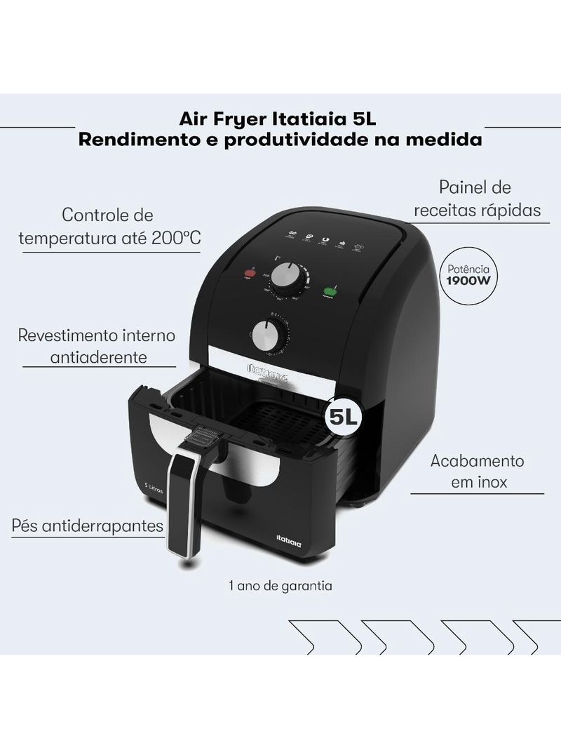 Fritadeira Air Fryer Itatiaia 5l 127v