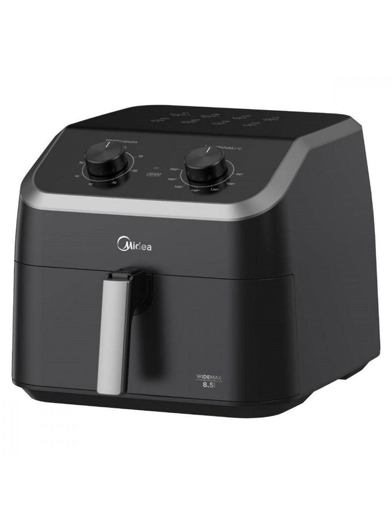 Fritadeira Elétrica Air Fryer Midea Widemax 1900W 8,5L Preta/inox 110V