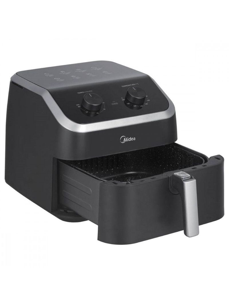 Fritadeira Elétrica Air Fryer Midea Widemax 1900W 8,5L Preta/inox 220V