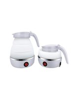 Chaleira Eletrica Dobravel Jarra Bule Silicone 600W 110V 600ml Portatil Branco