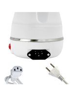 Chaleira Eletrica Dobravel Jarra Bule Silicone 600W 110V 600ml Portatil Branco
