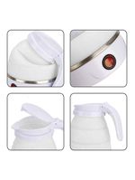 Chaleira Eletrica Dobravel Jarra Bule Silicone 600W 110V 600ml Portatil Branco