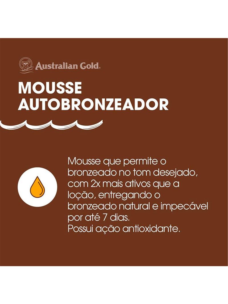 Mousse autobronzeador australian gold kakadu bronzer