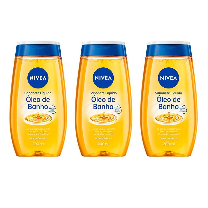 Nivea kit com 3 sabonetes líquidos Óleo de banho