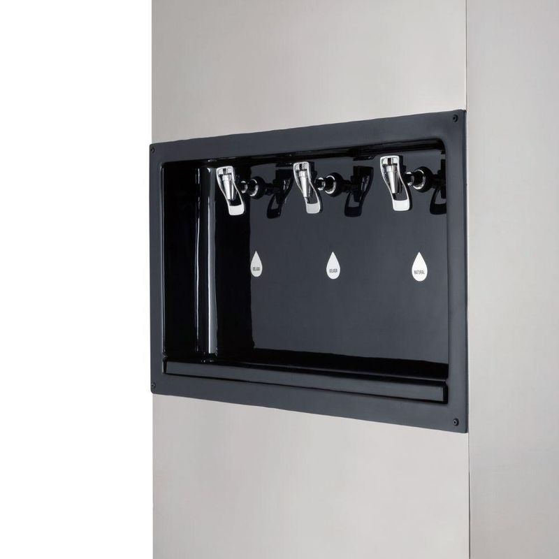 Bebedouro Industrial Coluna Knox 100L Uniq 2 Torneias Geladas 1 Torneira Natural Inox 220V (KX10-D NG 3T UNIQ)