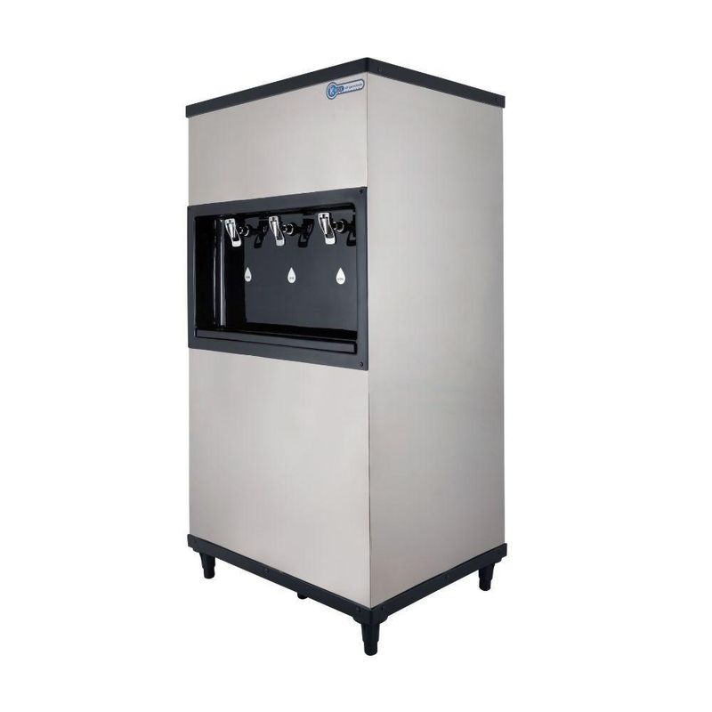 Bebedouro Industrial Coluna Knox 100L Uniq 2 Torneiras Geladas 1 Torneira Natural Inox 127V (KX10-C NG 3T UNIQ)