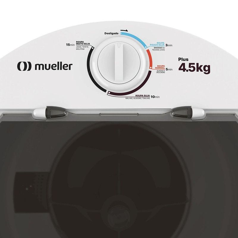 Tanquinho Mueller Plus 4,5kg Semiautomático com 4 Programas de Lavagem Branco 220V