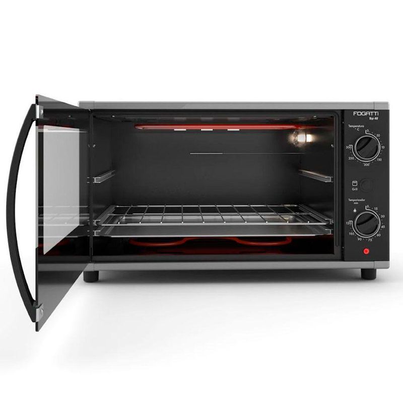 Forno Elétrico Bancada Top 48 Inox 48 Litros Fogatti Black 220v