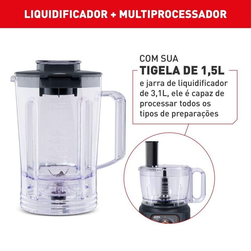 Multiprocessador Arno MP72 Preto 24 Funções 1000W 220V