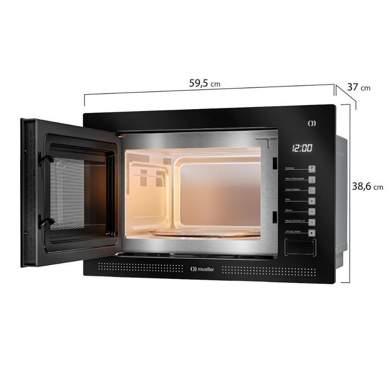 Micro-ondas de Embutir Mueller MME25K 25L 1450W com Painel Touch Preto 220V
