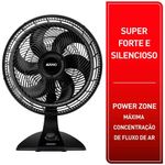 Ventilador de Mesa 2 em 1 Arno 126W 6 Pás 3 Velocidades Preto 110V