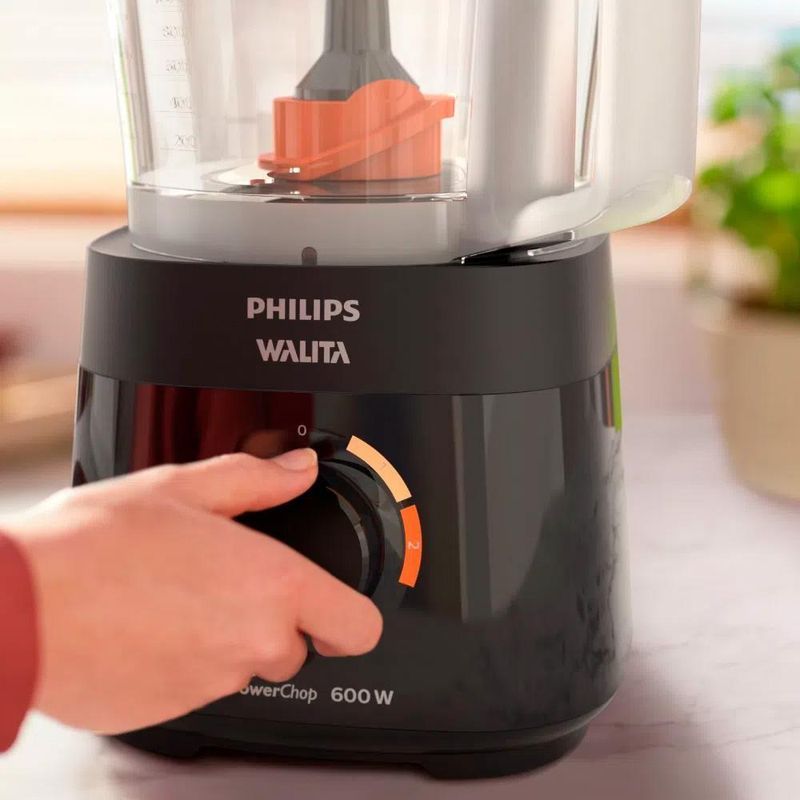 Multiprocessador Philips Walita Ri7300 Powerchop 2 Velocidades 600W Preto 110V