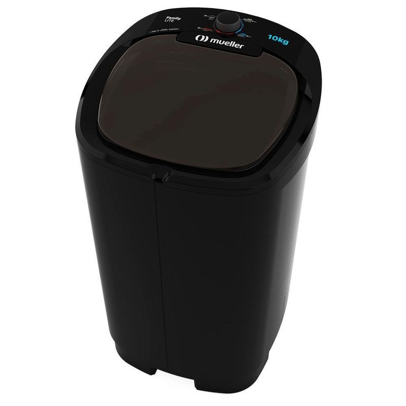 Lavadora de Roupas Mueller Family Lite 10kg Semiautomática com Dispenser Preto 220V