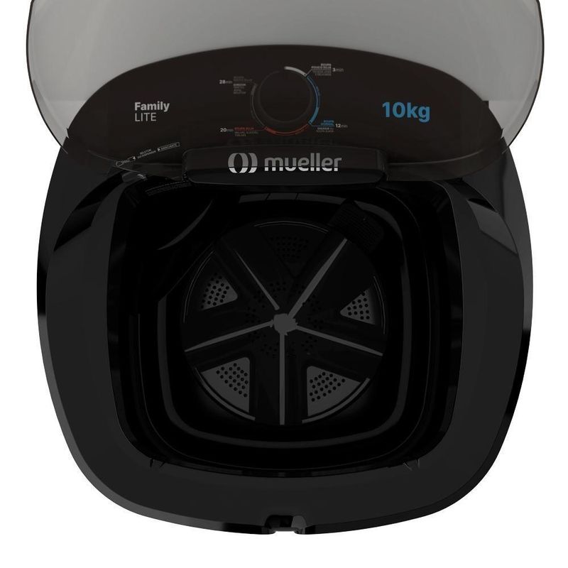 Lavadora de Roupas Mueller Family Lite 10kg Semiautomática com Dispenser Preto 220V