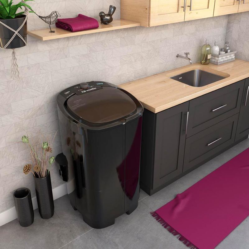 Lavadora de Roupas Mueller Family Lite 10kg Semiautomática com Dispenser Preto 220V