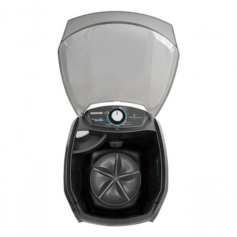 Lavadora de Roupas Suggar Lavamax Eco 15kg Semiautomática Preto com Dispenser 110V