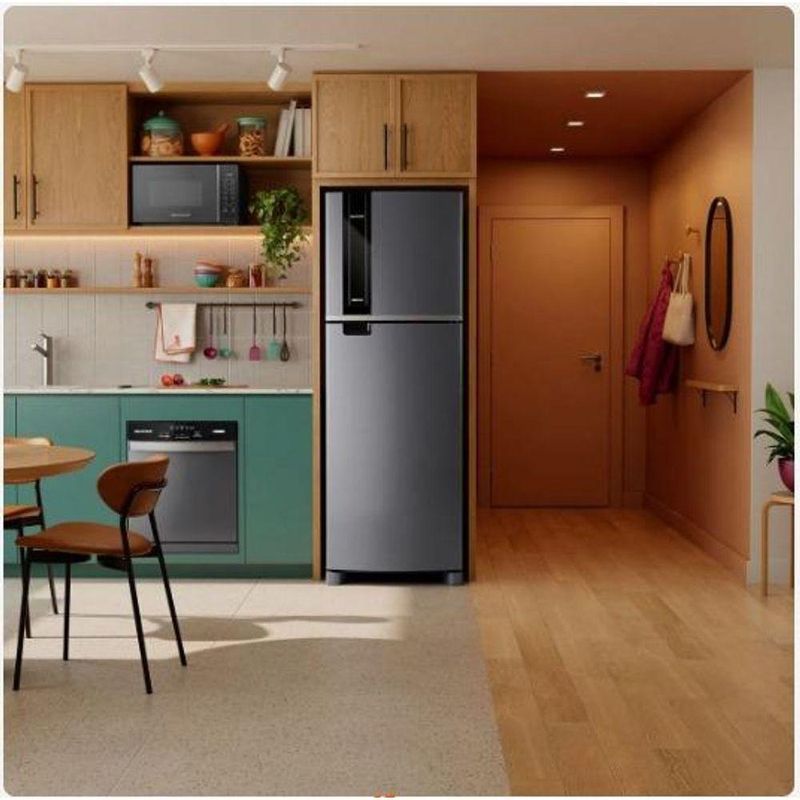 Geladeira Consul Duplex Frost Free 385L BRM46MK Inox com Painel Digital 110V
