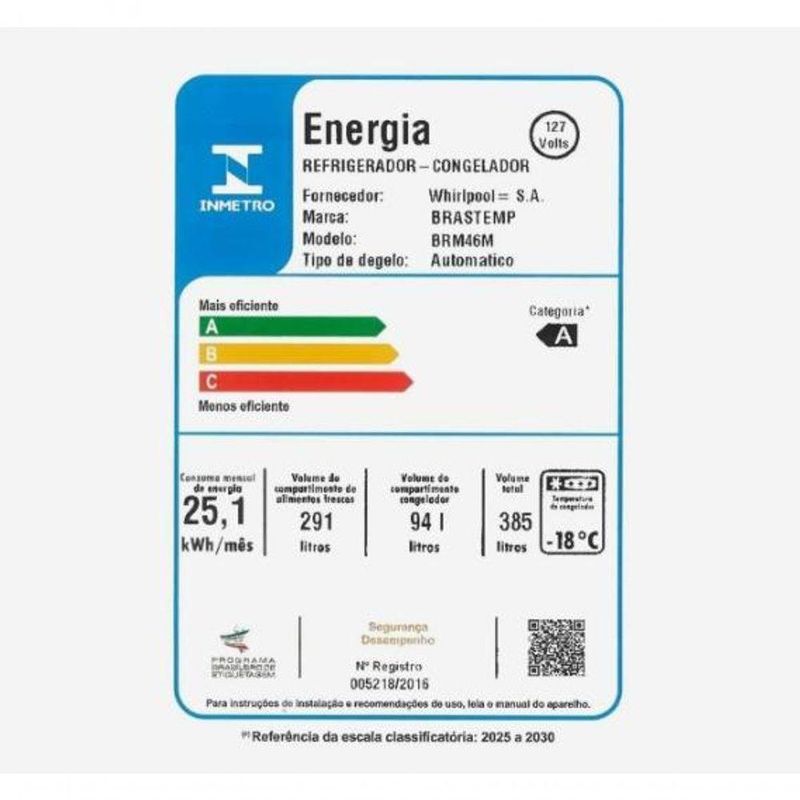 Geladeira Consul Duplex Frost Free 385L BRM46MK Inox com Painel Digital 110V