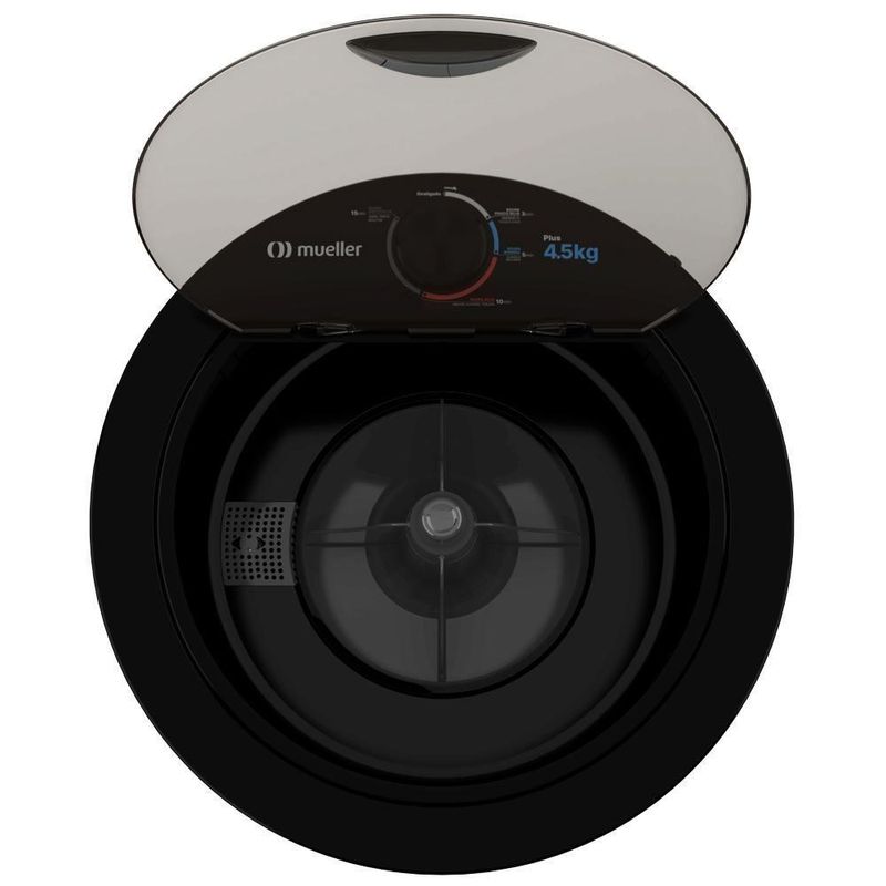 Lavadora de Roupas Mueller Plus 4,5kg Semiautomática Preta Abertura Superior 110V