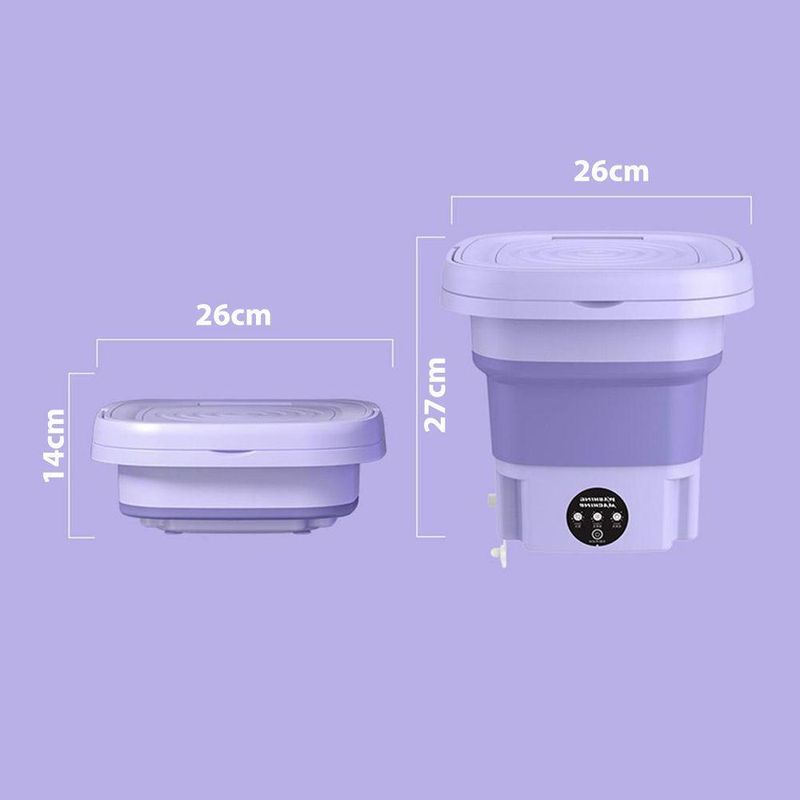 Mini Maquina De Lavar Roupas Dobrável Portátil 6,5 Litros Verde