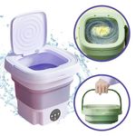 Mini Maquina De Lavar Roupas Dobrável Portátil 6,5 Litros Verde