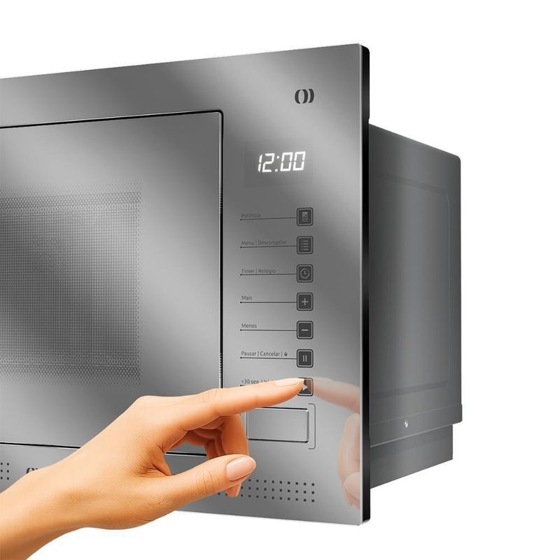 Micro-ondas de Embutir Mueller MME25K 25L 1450W Painel Digital Espelhado Cinza 110V