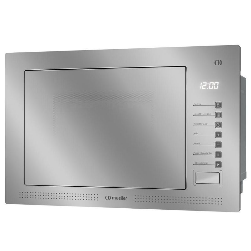 Micro-ondas de Embutir Mueller MME25K 25L 1450W Painel Digital Espelhado Cinza 110V