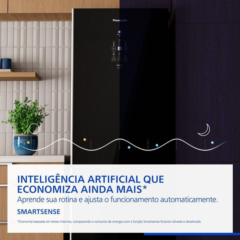 Geladeira Intuitive+ Panasonic BB71 Frost Free Inverter 511L Black Glass - NR-BB71GV7B NR-BB71GV7BB 220V