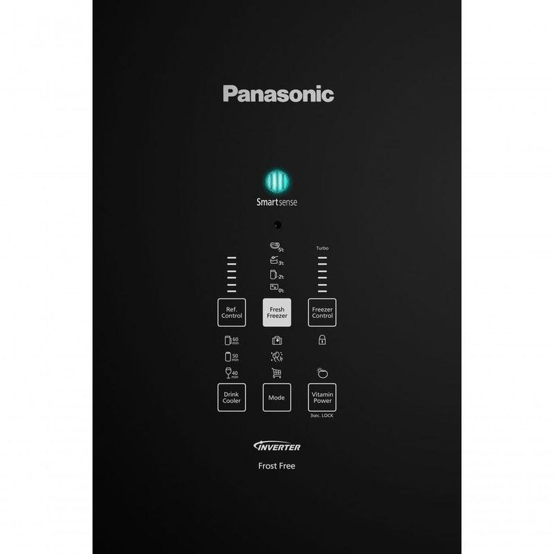 Geladeira Intuitive+ Panasonic BB71 Frost Free Inverter 511L Black Glass - NR-BB71GV7B NR-BB71GV7BB 220V