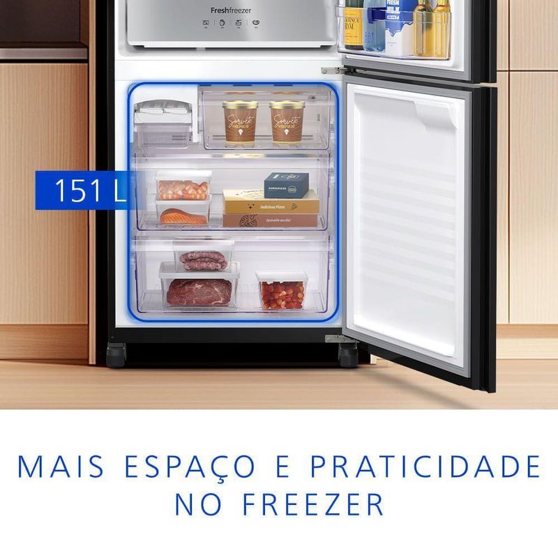 Geladeira Intuitive+ Panasonic Frost Free Inverter 467L Black Glass NR BB65GV7B NR BB65GV7BB 220V