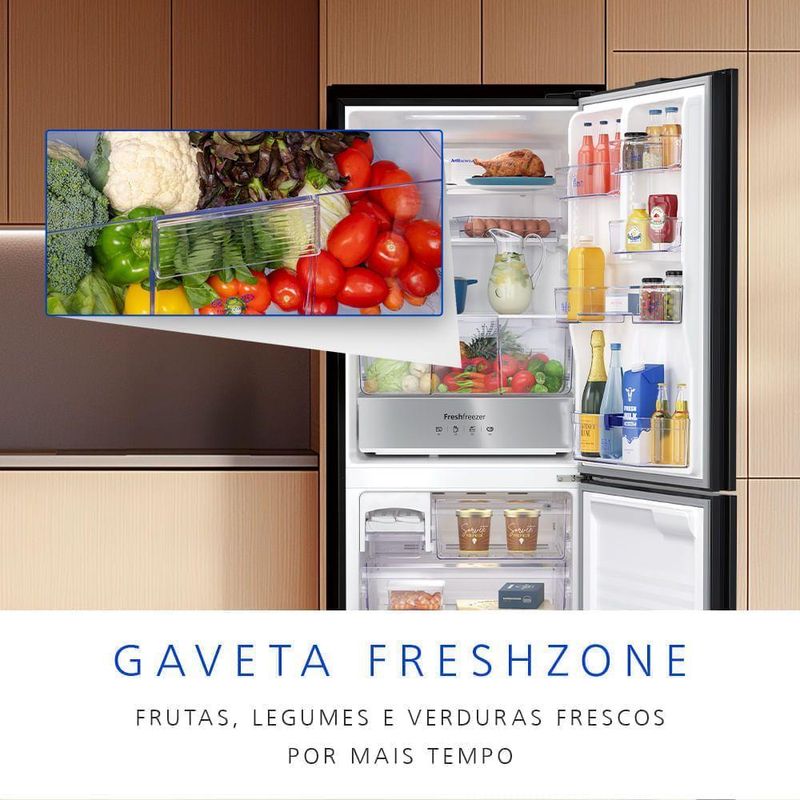 Geladeira Intuitive+ Panasonic Frost Free Inverter 467L Black Glass NR BB65GV7B NR BB65GV7BB 220V