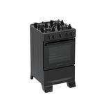 Fogão de Piso 4 Bocas a Gás Atlas Mônaco Lustro Mesa Esmaltada Automático Preto Bivolt