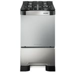 Fogão de Piso 4 Bocas a Gás Mueller Decorato 4B Vetro Inox Mesa de Vidro Temperado Inox Bivolt