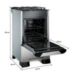 Fogão de Piso 4 Bocas a Gás Mueller Decorato 4B Vetro Inox Mesa de Vidro Temperado Inox Bivolt