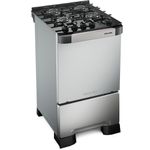 Fogão de Piso 4 Bocas a Gás Mueller Decorato 4B Vetro Inox Mesa de Vidro Temperado Inox Bivolt
