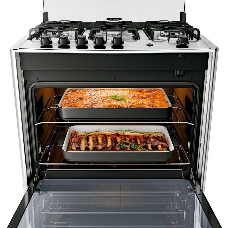 Fogão de Piso 5 Bocas a Gás Dako Magister Style Mesa de Inox Espelhado Bivolt