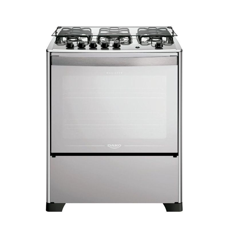 Fogão de Piso 5 Bocas a Gás Dako Magister Style Mesa de Inox Espelhado Bivolt