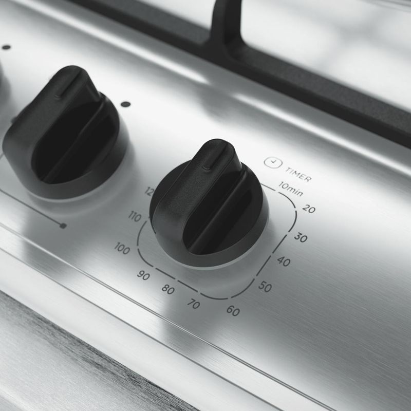 Fogão de Piso 5 Bocas a Gás Mueller Decorato Gourmet Mesa Inox Automático Preto Fosco Bivolt