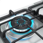 Fogão de Piso 5 Bocas a Gás Mueller Decorato Gourmet Mesa Inox Automático Preto Fosco Bivolt